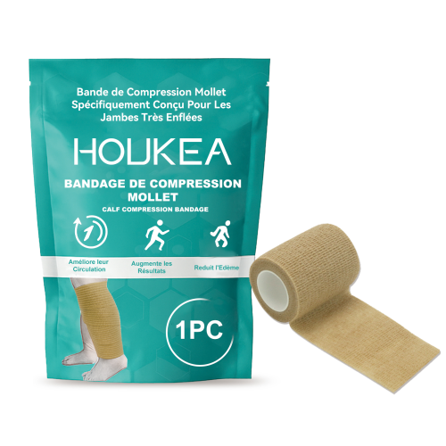 Houkea 小腿护理绷带 日常护理腿部温和养护透气出行便携式绷带
